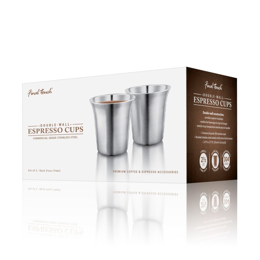 Chefs Tools Final Touch | 2.5 Oz Double-Wall Espresso Cups - Set Of 2 | Final Touch®