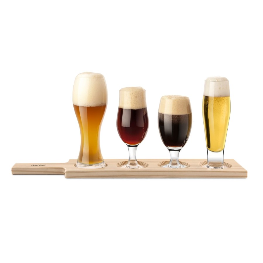 Tabletop & Bar Final Touch Beer Flight Tasting Sets | 6 Piece Beer Tasting Paddle Set | Final Touch® Light Wood