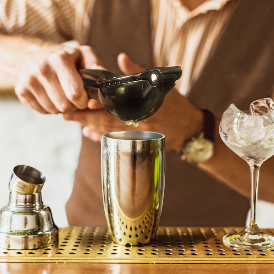 Tabletop & Bar Final Touch Bar Cart & Home Bar Essentials | Lemon & Lime Citrus Press | Final Touch® Black