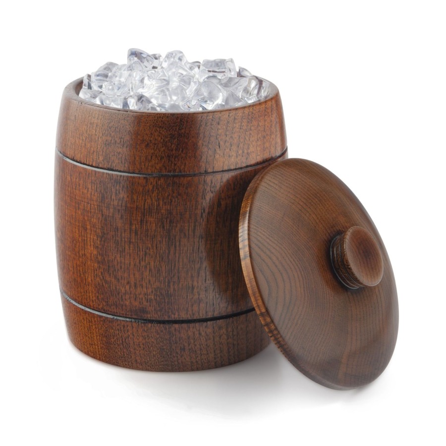 Tabletop & Bar Final Touch Tiki Accessories | Solid Wood Ice Bucket 1 Quart - 35 Oz | Final Touch®