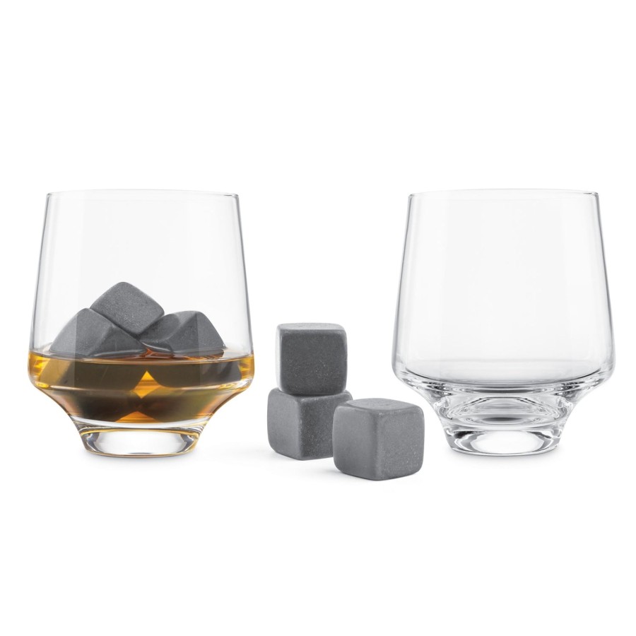 Tabletop & Bar Final Touch Steel Chilling Balls & Cubes | Chilling Stone Rocks Glass Set - 8 Piece Set | Final Touch®