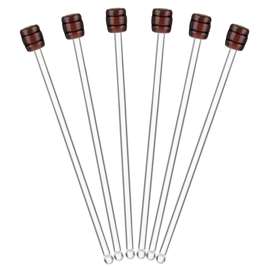 Tabletop & Bar Final Touch Tiki Accessories | Glass Barrel Drink Stirrers - Set Of 6 | Final Touch®