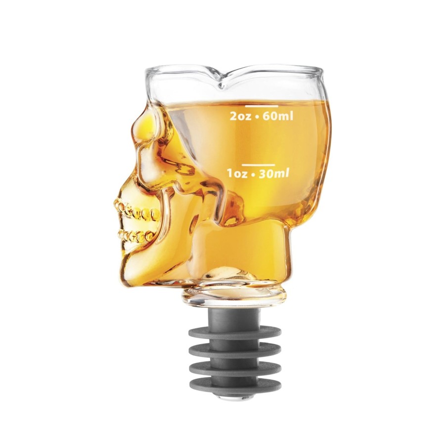 Tabletop & Bar Final Touch Jiggers Flasks & Shot Glasses | Brain Freeze Skull Jigger Stopper - Box | Final Touch®