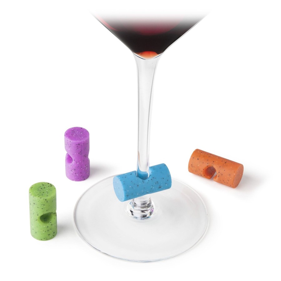 Tabletop & Bar Final Touch Wine Accessories | Cork Shaped Glass Markers - Set Of 4 | Final Touch®