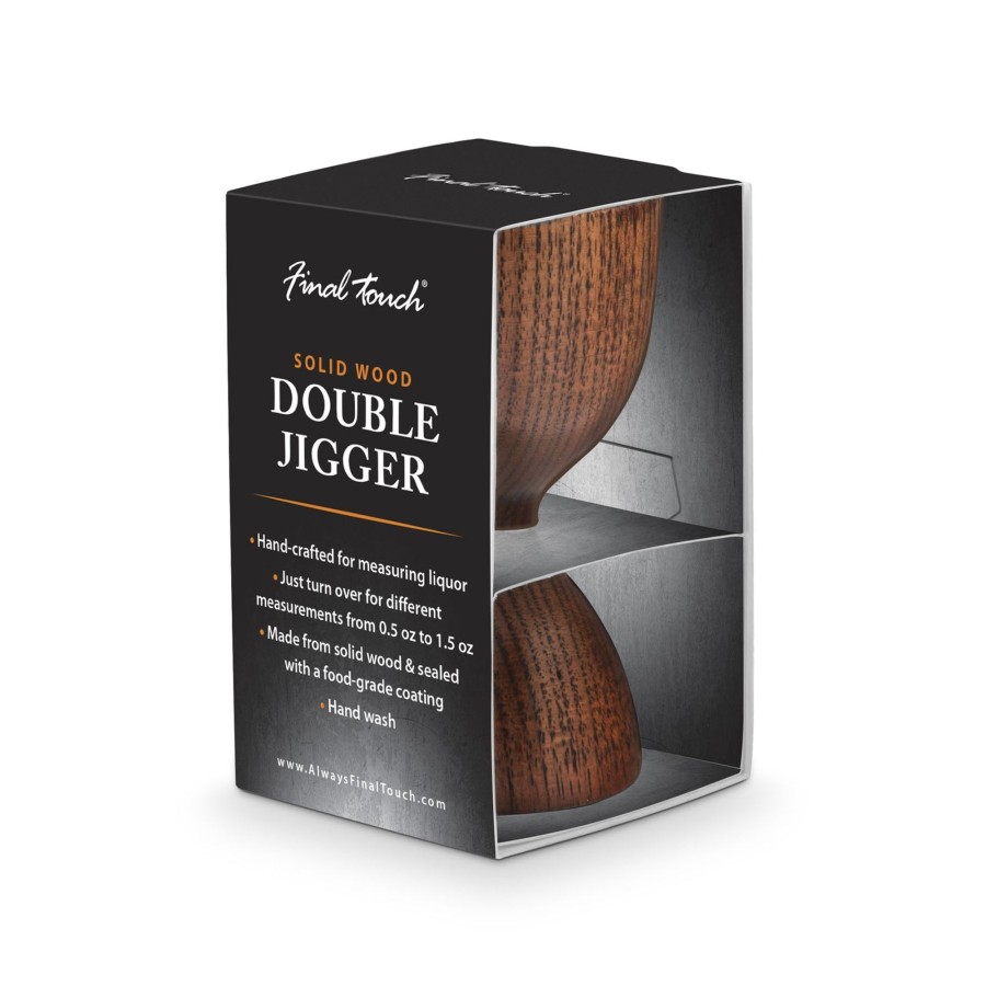 Tabletop & Bar Final Touch Tiki Accessories | Solid Wood Double Jigger | Final Touch®