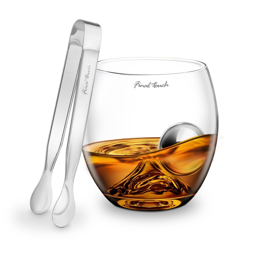 Tabletop & Bar Final Touch On The Rock Glasses | On The Rock Glass With Chilling Ball & Tongs | Final Touch®