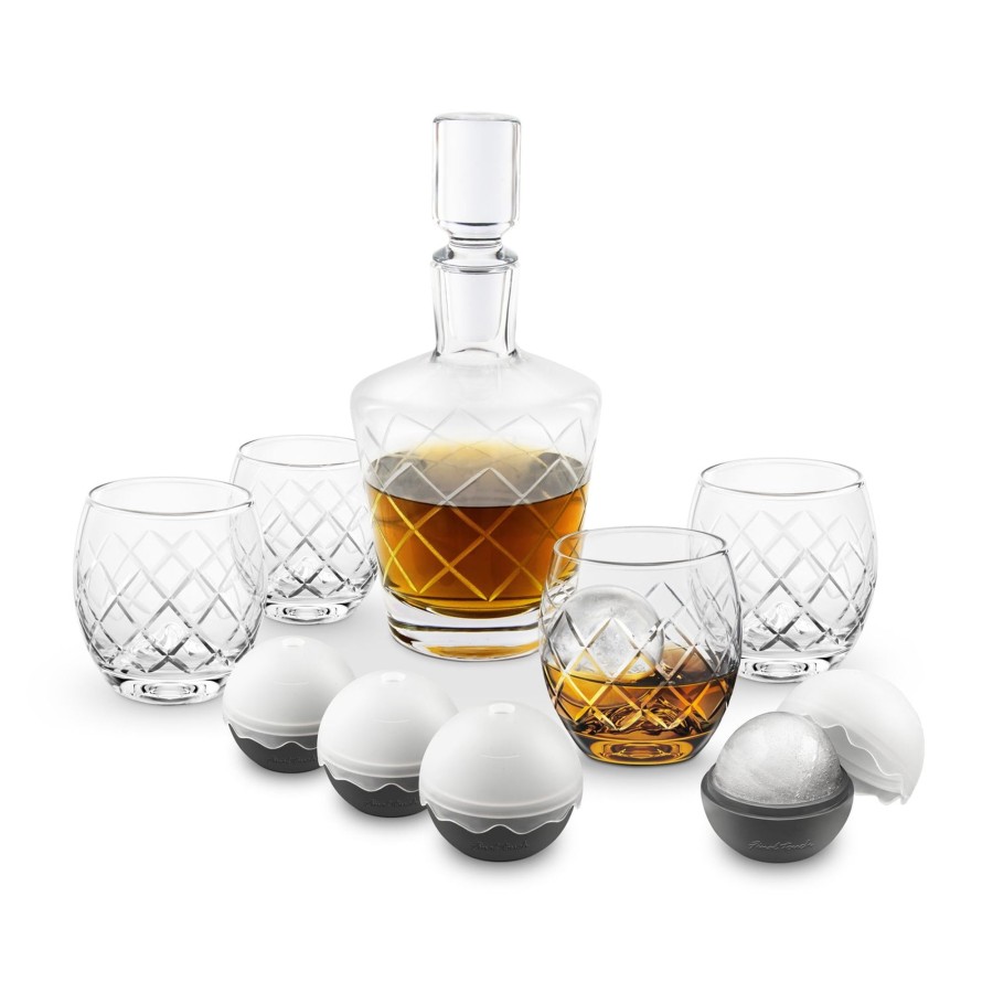 Tabletop & Bar Final Touch On The Rock Glasses | On The Rock Glass Etched Decanter Set | Final Touch®