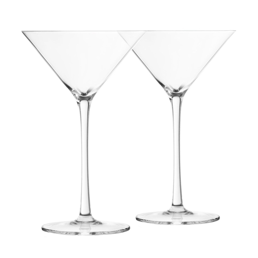 Tabletop & Bar Final Touch Durashield Liquor Accessories | Martini Lead-Free Crystal Glasses - Set Of 2 | Final Touch®