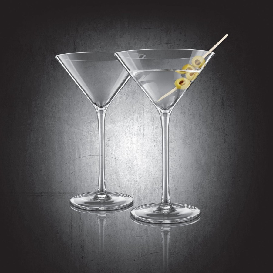 Tabletop & Bar Final Touch Durashield Liquor Accessories | Martini Lead-Free Crystal Glasses - Set Of 2 | Final Touch®