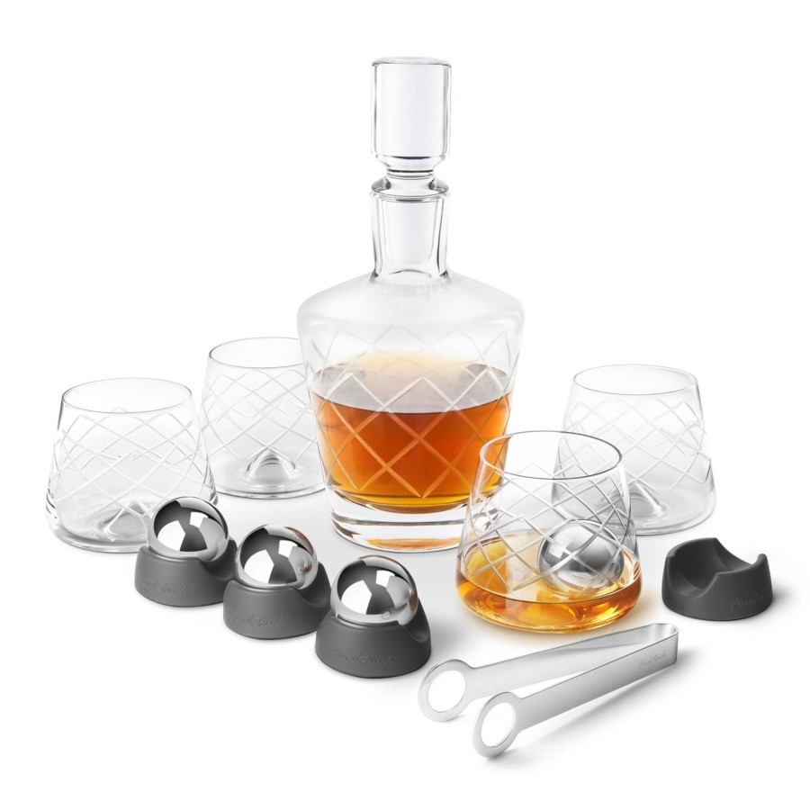 Tabletop & Bar Final Touch Durashield Liquor Accessories | 15 Piece Lead-Free Crystal Whiskey Decanter Set | Final Touch®