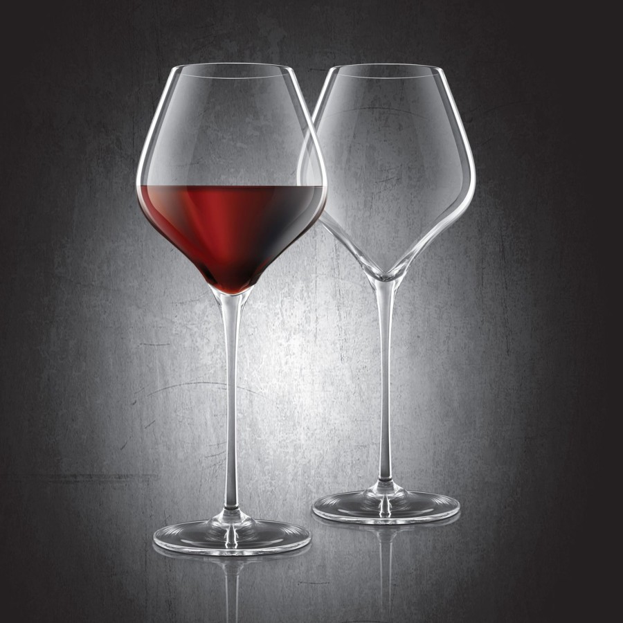 Tabletop & Bar Final Touch Durashield Wine Accessories | Burgundy Lead-Free Crystal Glasses - Set Of 2 | Final Touch®