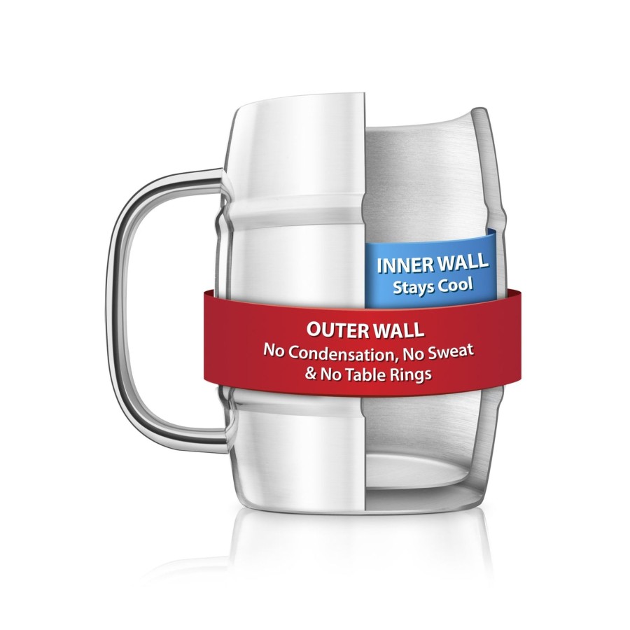 Tabletop & Bar Final Touch Beer Mugs & Glasses | Double-Wall Beer Keg Mug | Final Touch®