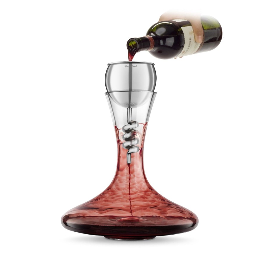 Tabletop & Bar Final Touch Aerator Decanter Sets | Twister Stainless Steel Aerator & Decanter Set | Final Touch®