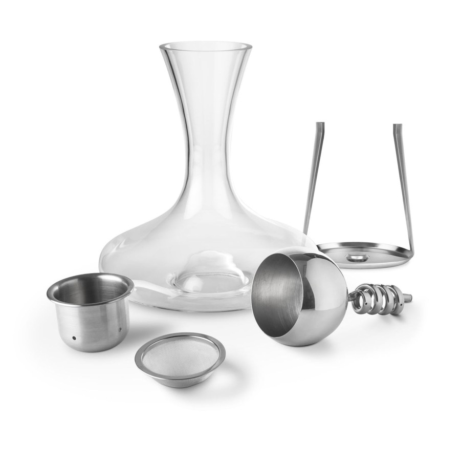 Tabletop & Bar Final Touch Aerator Decanter Sets | Twister Stainless Steel Aerator & Decanter Set | Final Touch®