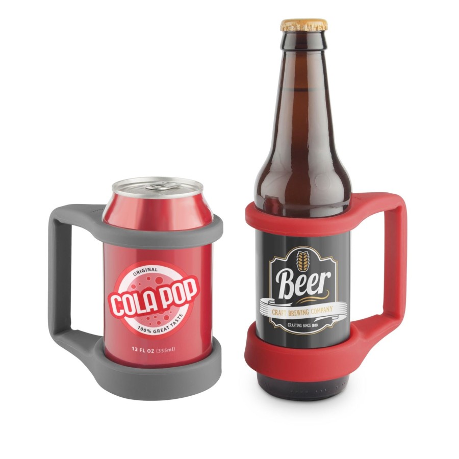 Tabletop & Bar Final Touch Beer Accessories | Silicone Beverage Handles - 1 Grey & 1 Red | Final Touch®