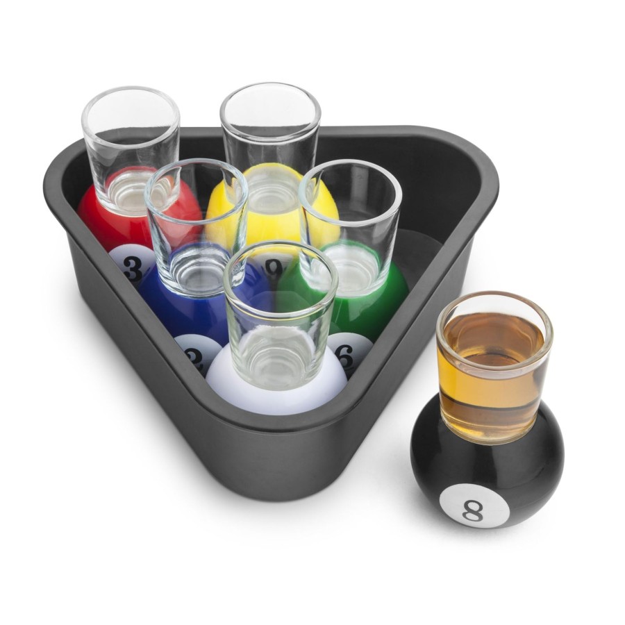 Tabletop & Bar Final Touch Jiggers Flasks & Shot Glasses | 6 Pool Shots With Rack Tray | Final Touch®